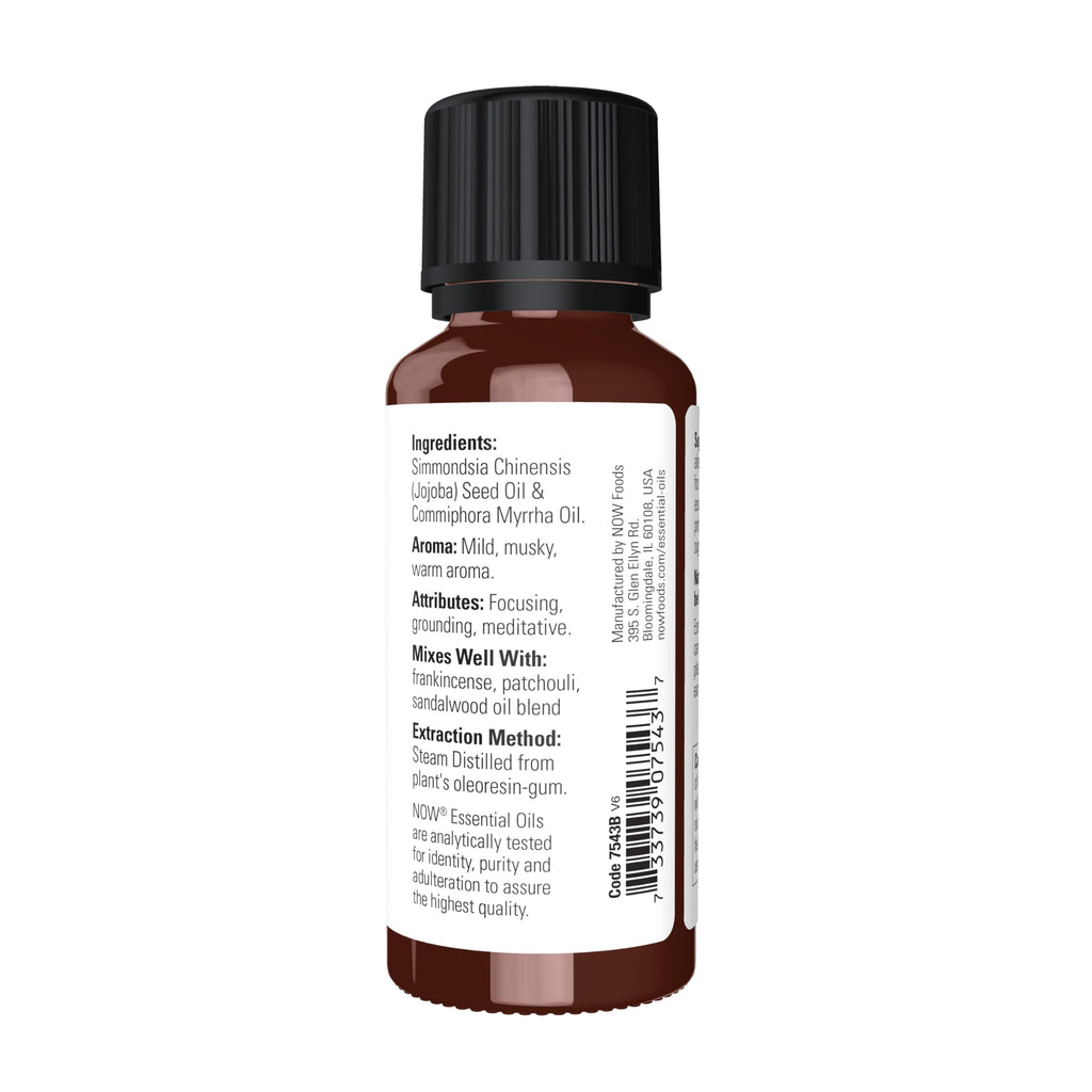 Buy now NOW Essential Oils, Myrrh Oil Blend, Meditative Aromatherapy Scent, Steam Distilled, 100% Pure, Vegan, Child Resistant Cap, 1-Ounce at indiglob india