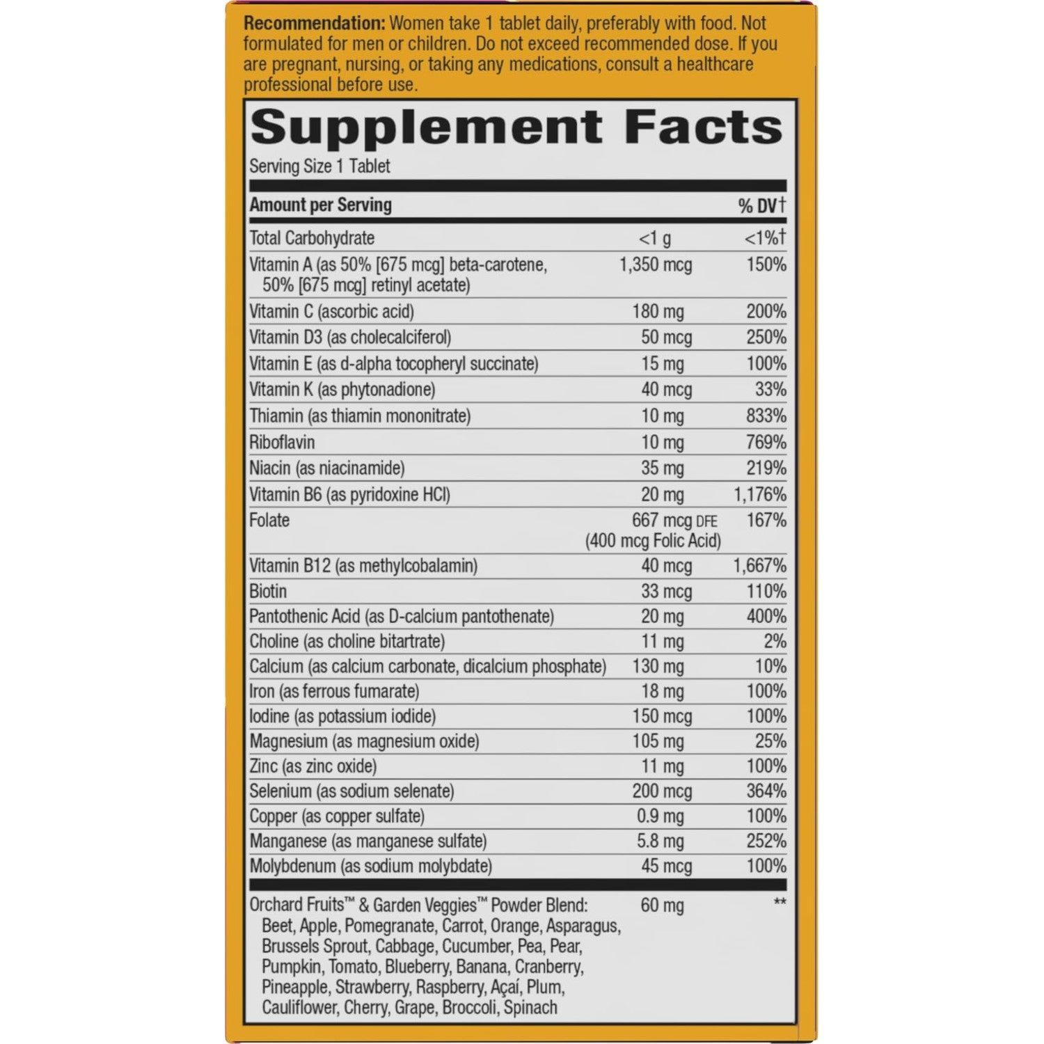 Nature's Way Alive! Women's Ultra Multivitamin, High Potency, 60 ct | Complete Daily Women's Vitamins, Promotes Energy Metabolism and Muscle Function*, Vitamin A, C, D, Methylated B12