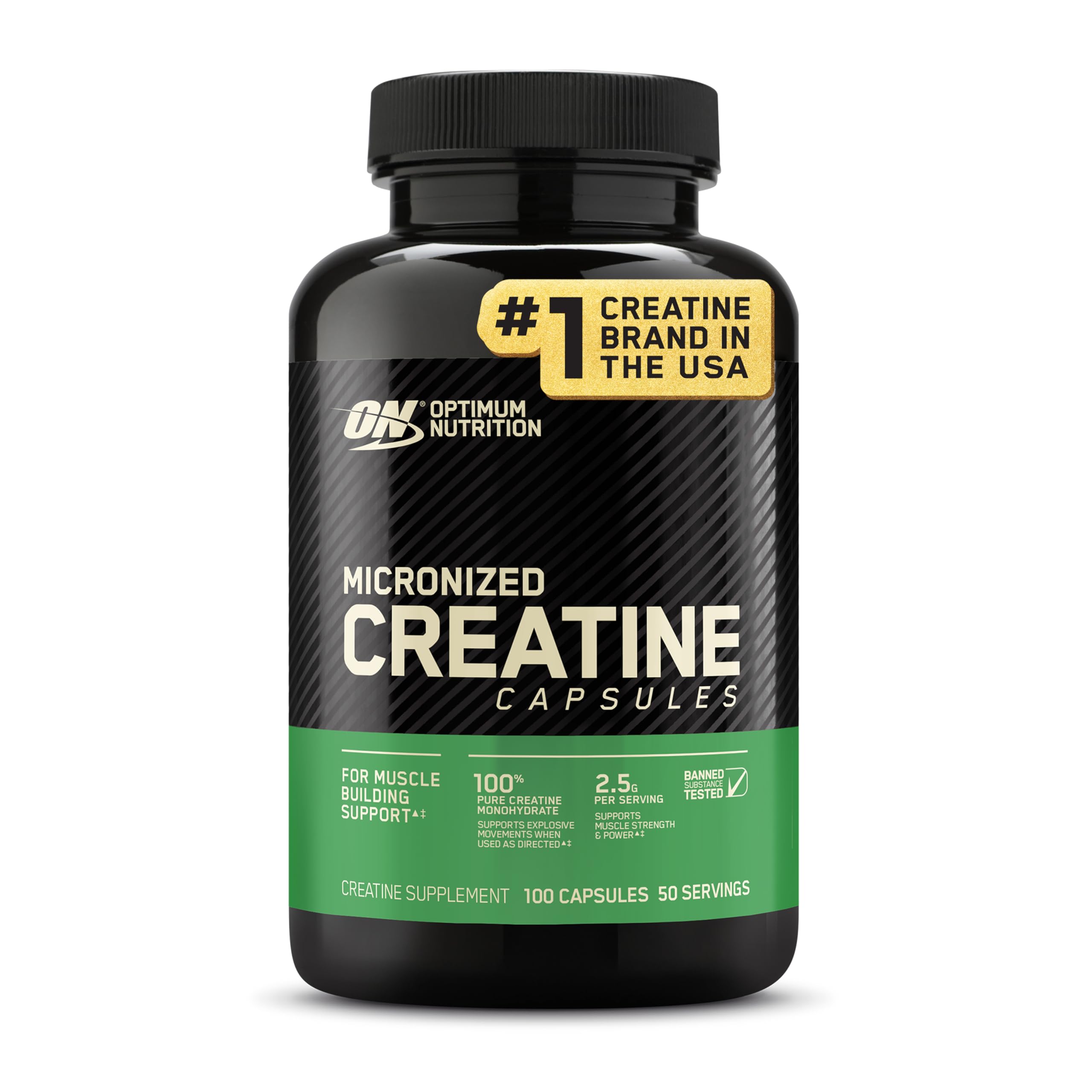 Buy now Optimum Nutrition Micronized Creatine Monohydrate Capsules, Keto Friendly, 2500mg, 300 Capsules (Packaging May Vary) at indiglob india