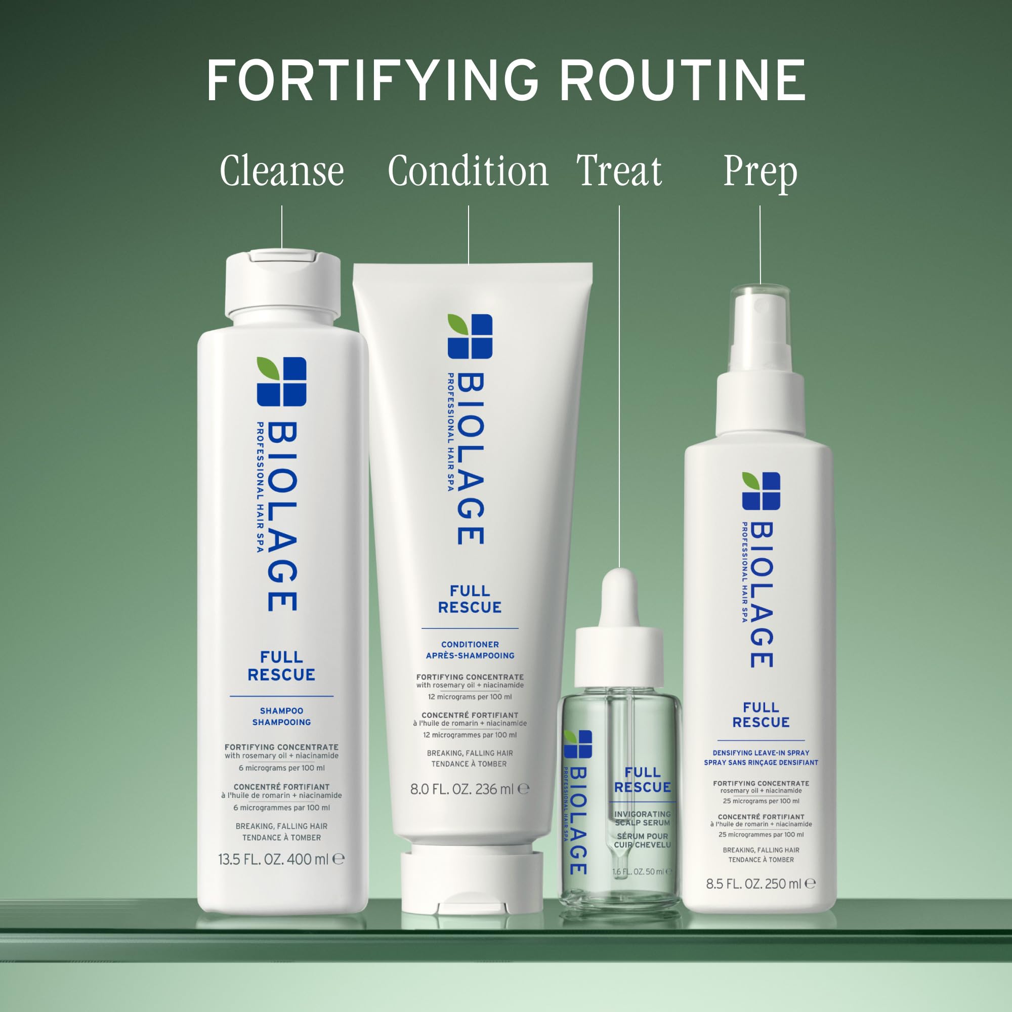 Biolage Full Rescue Shampoo – For Fine & Thinning Hair | With rosemary oil & niacinamide, vegan, cruelty-free, fortifies, strengthens, for fuller-looking hair