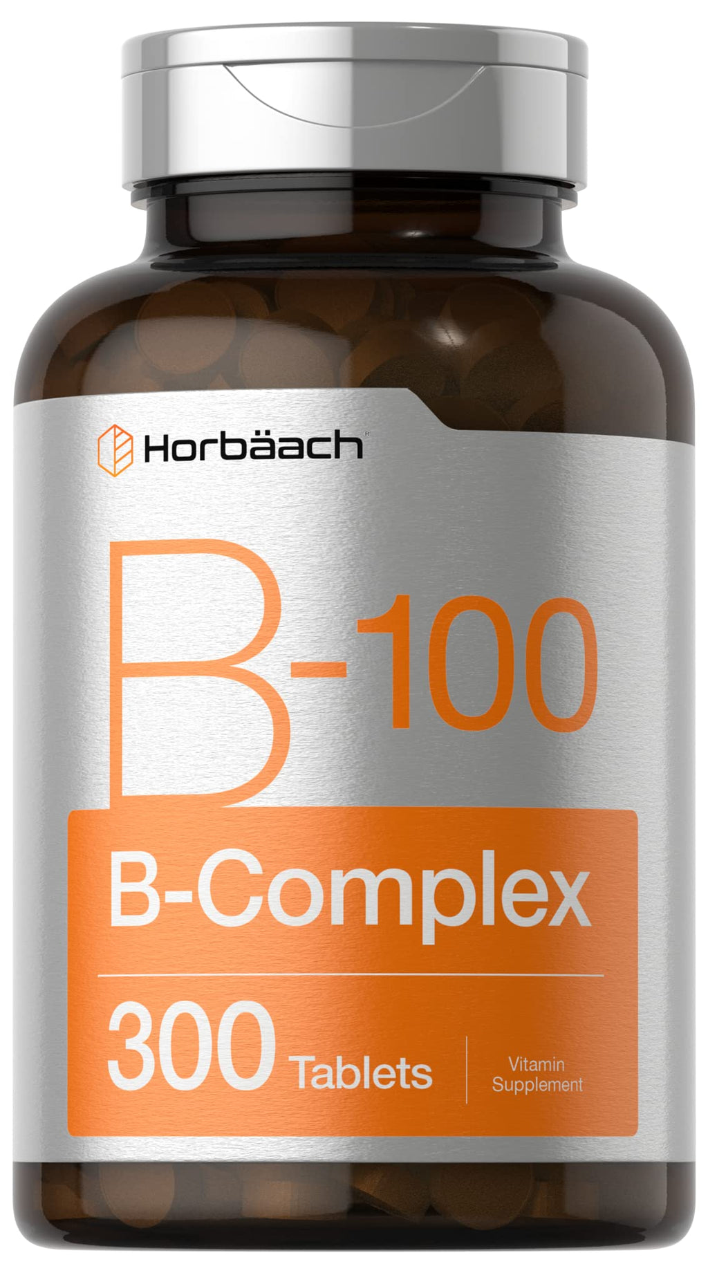 Horbäach Vitamin B-100 Complex | 100% of Daily Value | 300 Tablets