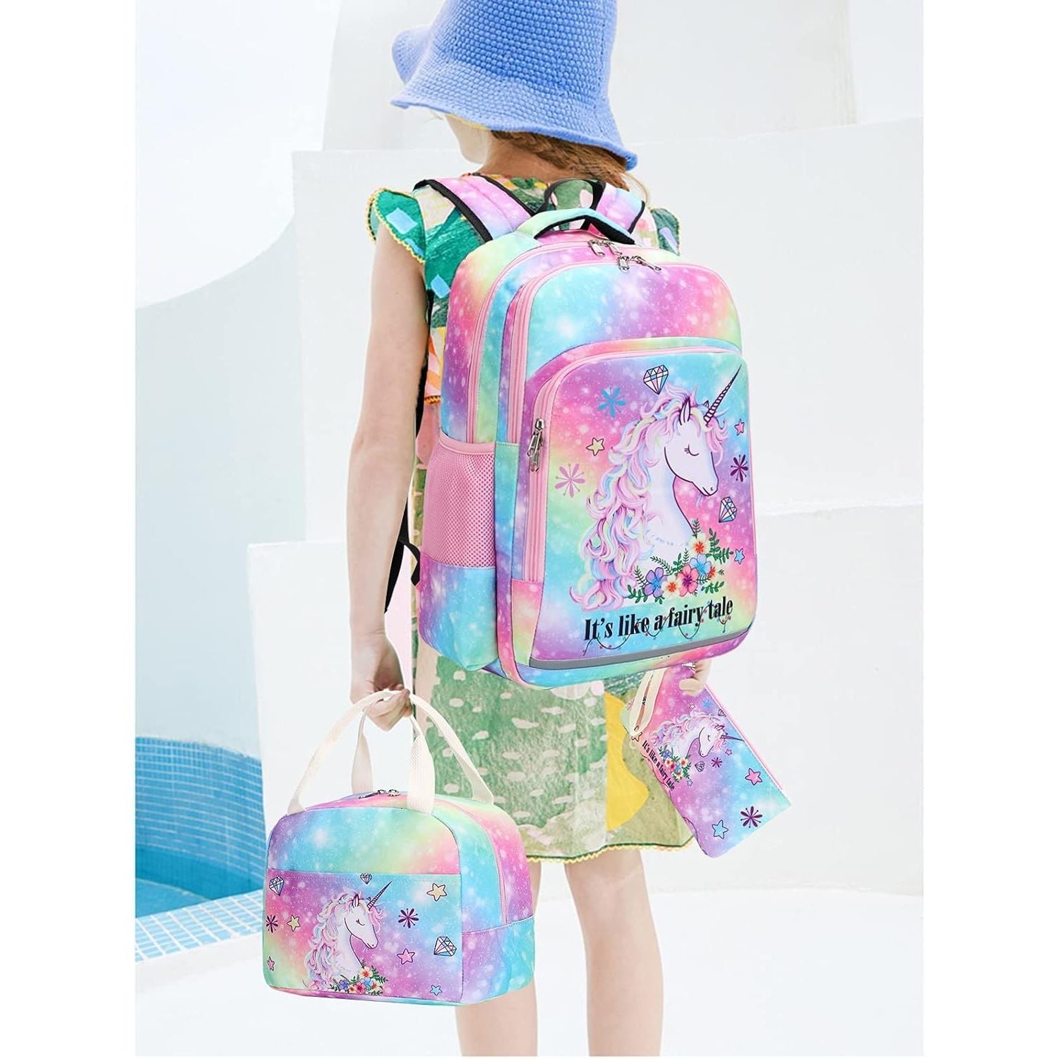 Buy now BTOOP Girls Backpack Kids Boys Elementary Bookbag Girly School Bag with Insulated Lunch Tote and Pencil Pouch at indiglob india