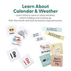 The Peanutshell Learning Calendar Wall Chart - Homeschool Supplies, Interactive Pocket Chart for Toddlers & Kids - Preschool Learning Activity Board, Circle Time Board for Classroom - Good Day