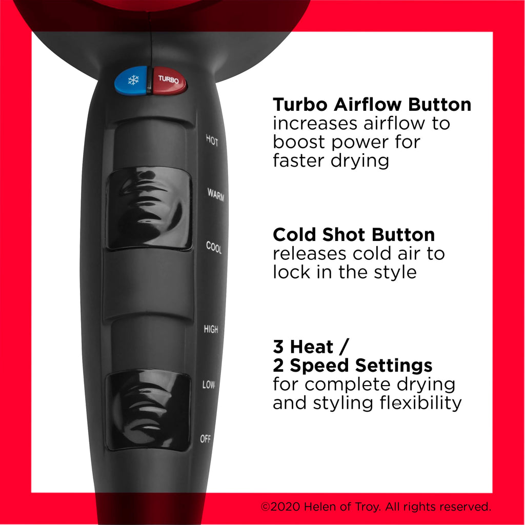 REVLON Turbo Hair Dryer | 1875 Watts of Maximum Shine, Fast Dry (Silver) | Built for Speed, Style & Shine, Fast Drying, Reduces Frizz, 3X Ceramic Coating