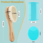 DEBETOOL 3-Piece Cradle Cap Brush Set with Comb & Baby Hair Brush