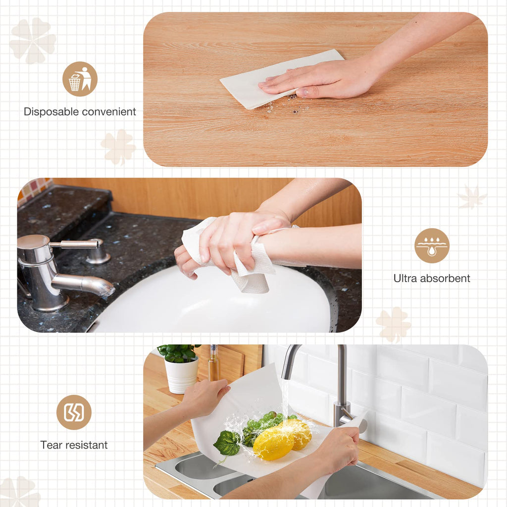 200 Linen-Feel Guest Towels Cloth-Like Hand Towels Disposable Bathroom Napkins Thicken Guest Towel Soft, Absorbent 12" x 17" for Bathroom, Kitchen, Wedding Reception or Dinner Party