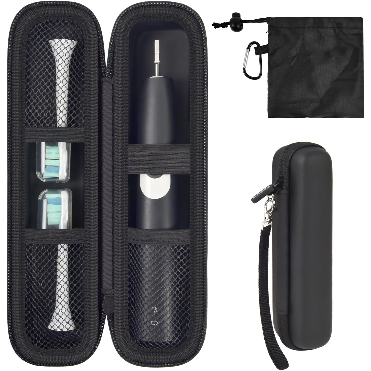Buy now Toothbrush Travel Case Compatible with Oral-B Pro 1000, 2000, 3000, 3500, 1500/ for Philips Sonicare ProtectiveClean 4100 5100 Electric Toothbrush with Mesh Pocket for Accessories - Black (Bag Only) Compact Size Jet Black at indiglob india
