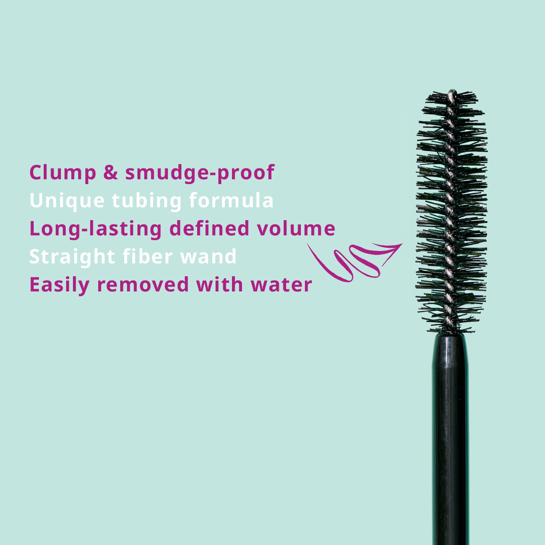essence Bye Bye Panda Eyes Tubing Mascara, Black, Smudge-proof (Pack of 1) | No Flaking, Washes Off with Warm Water, Volumizing & Lengthening; Vegan, Cruelty Free, Paraben-Free, Oil-Free