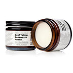 Santa Cruz Paleo, Beef Tallow, Beeswax & Honey Face Moisturizer, Organic, Unscented Grassfed Beef Tallow Skin Care, Sunscreen Free, Non Comedogenic Face & Body Moisturizer for Sensitive Skin, 2 Oz