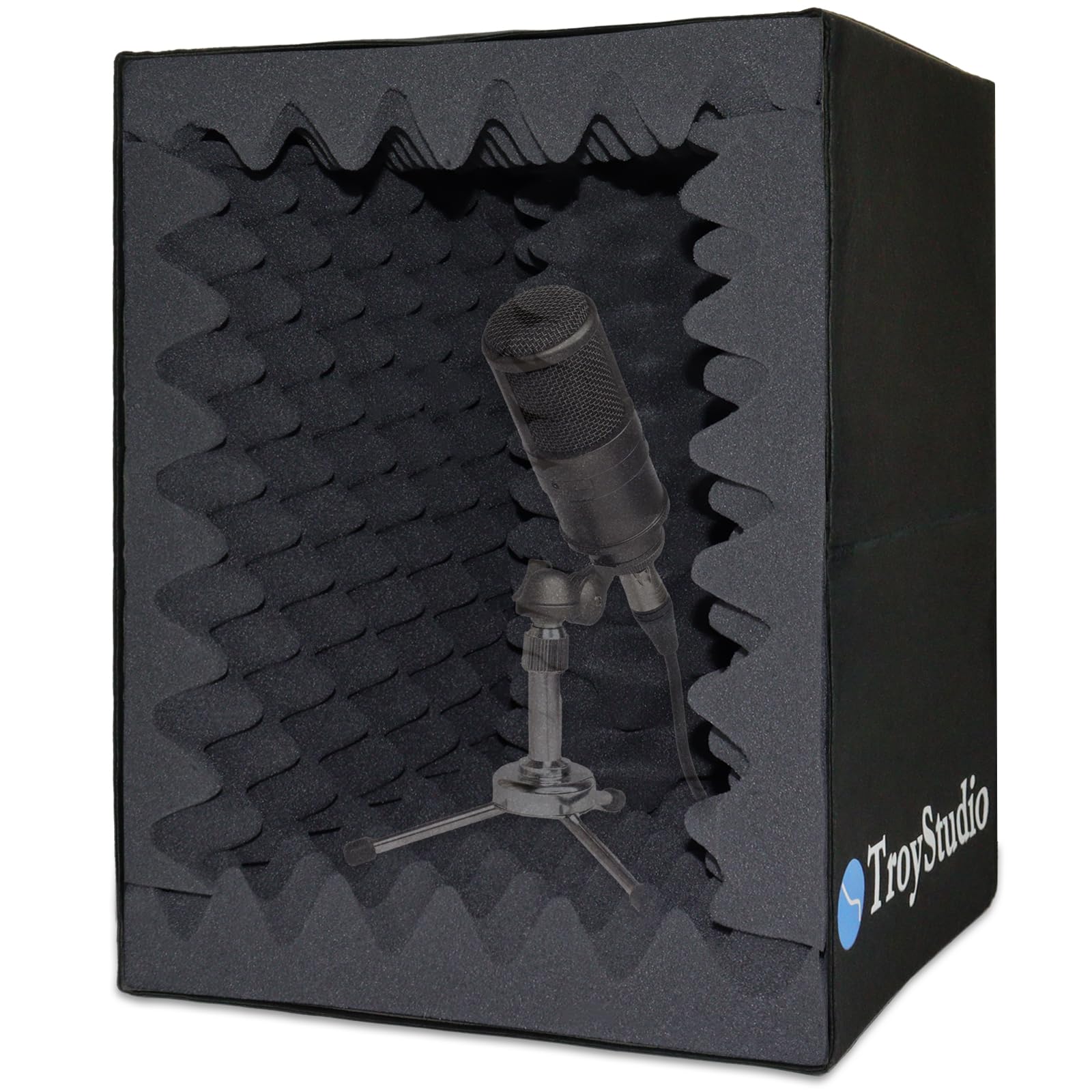 Buy now TroyStudio Portable Vocal Booth, Large Foldable Microphone Isolation Shield, Music Recording Studio Sound Echo Absorbing Box, Desk & Stand Use Reflection Filter with Thickened Dense Acoustic Foam Large Size at indiglob india