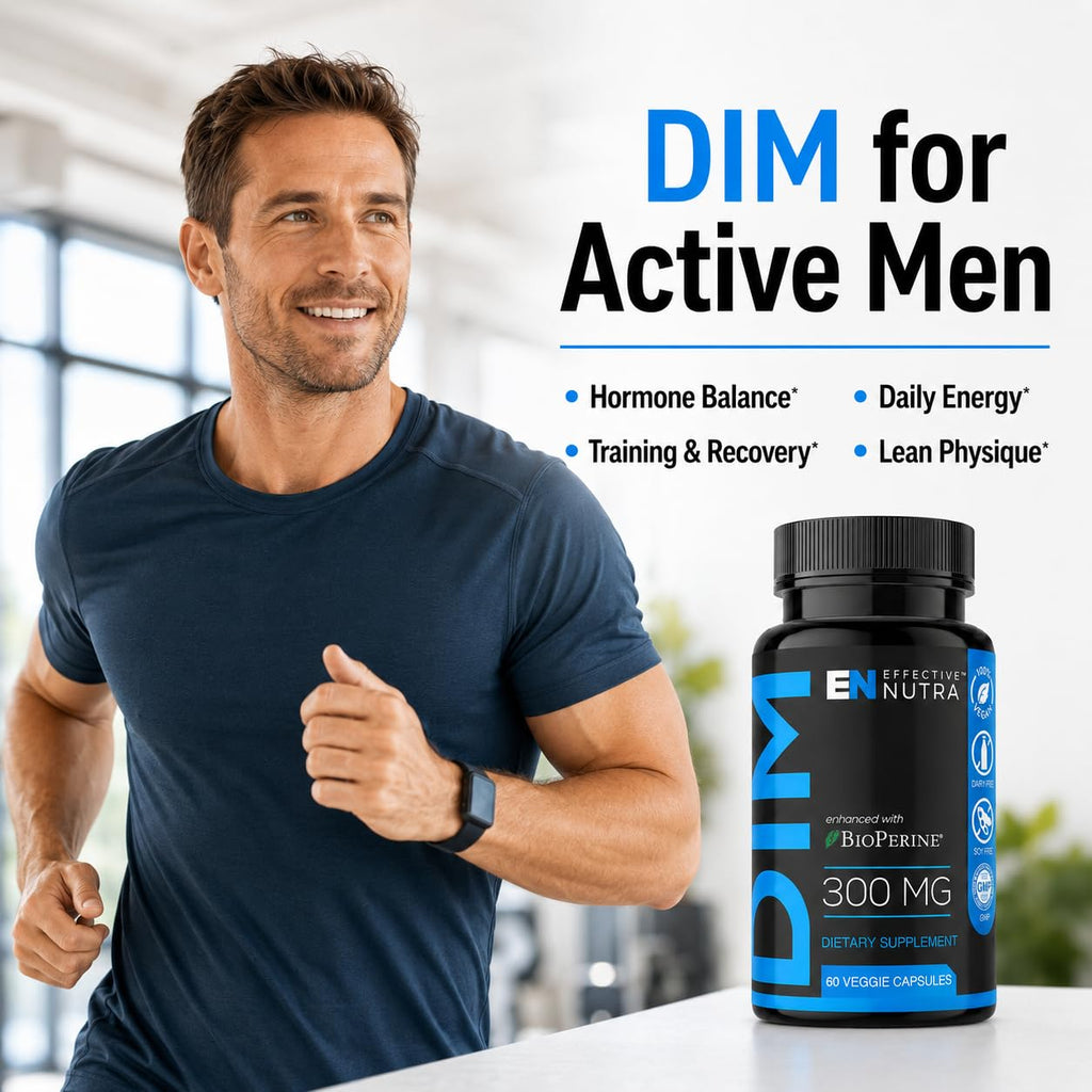 Effective Nutra DIM Supplement 300 mg with BioPerine, 60 Count | Estrogen blocker for men and estrogen balance for women, extra-strength DIM, one capsule daily, 2-month supply