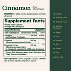 Nature's Bounty Cinnamon 2000mg Plus Chromium, 60 Capsules | Sugar Metabolism Support Supplement