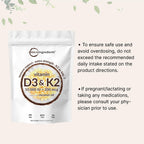 Micro Ingredients Vitamin D3 K2 MK-7 10,000 IU Per Serving, 300 Softgels | Made with Virgin Coconut Oil, K2 200 mcg Per Serving. D3 & K2 Vitamin Supplement. Easy-to-Swallow. Non-GMO, Gluten Free.