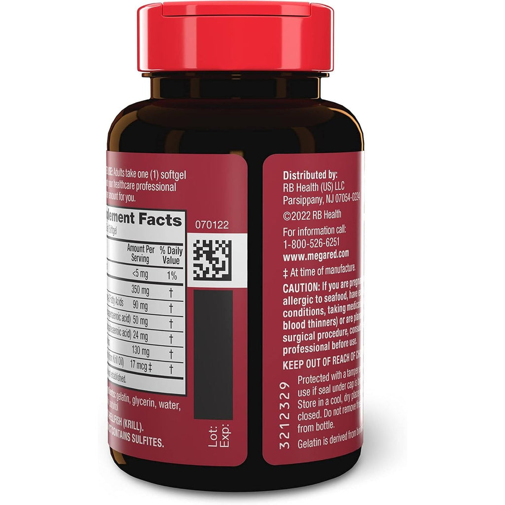 Buy now MegaRed - Omega-3 Krill Oil 350mg Softgels (130 Count in A Bottle), EPA & DHA Omega-3 Fatty Acids with No Fishy Aftertaste Unlike Fish Oil, Contains Antioxidant Astaxanthin at indiglob india
