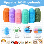 6Pcs Silicone Dog Toothbrush,360° Dog Tooth Brushing Kit,Finger Toothbrush,Cat Tooth Brush,Teeth Cleaning,Dogs Cats Teeth Cleaning Dental Care