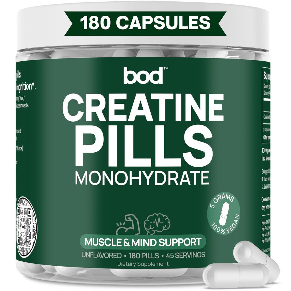 Bod Creatine HCL Capsules – 150 Pills | Creatine Hydrochloride Supplement for Men & Women | Easy-to-Swallow Alternative to Monohydrate Powder, Unflavored & Keto-Friendly