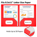 7 Pack Folders with Pockets, Colored Paper Pocket Folder