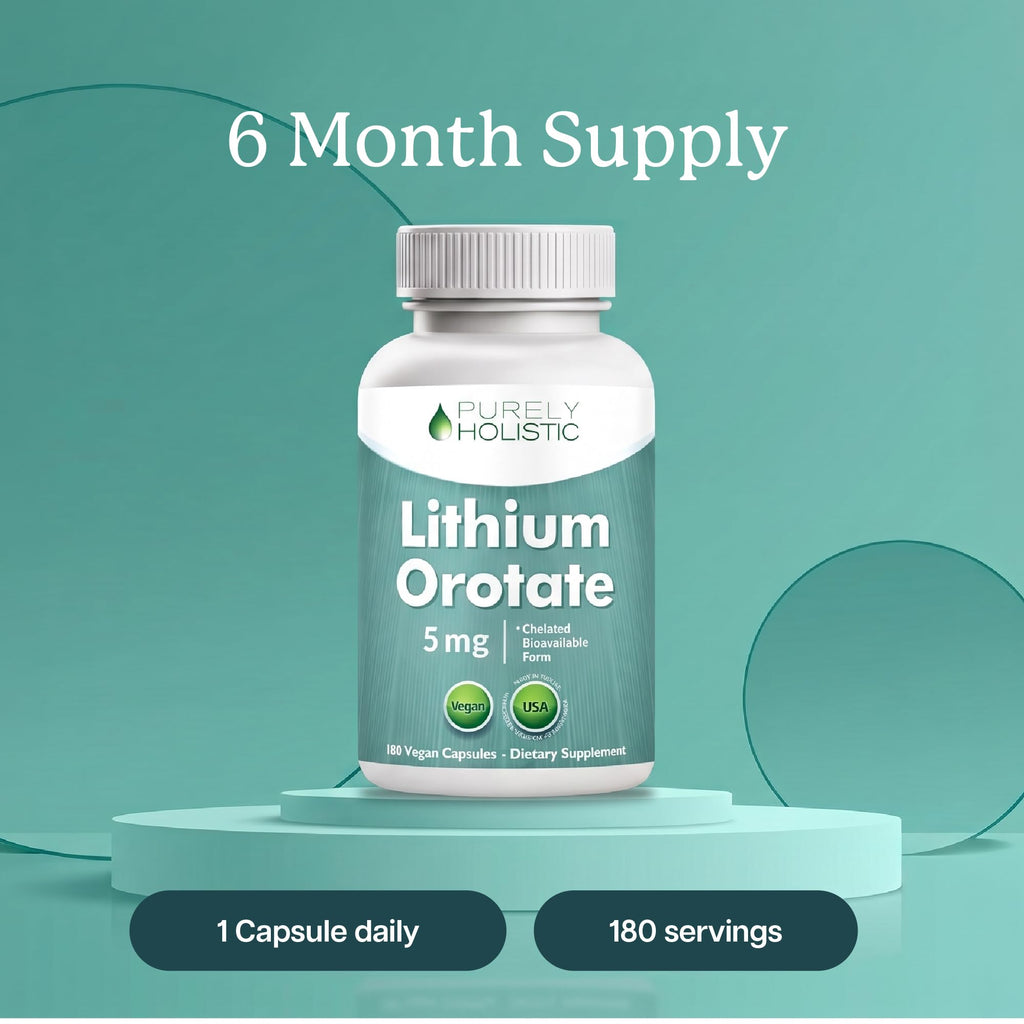 Lithium Orotate 5mg, Mood and Emotional Balance Support, 6 Month Supply