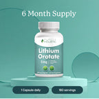 Lithium Orotate 5mg, Mood and Emotional Balance Support, 6 Month Supply