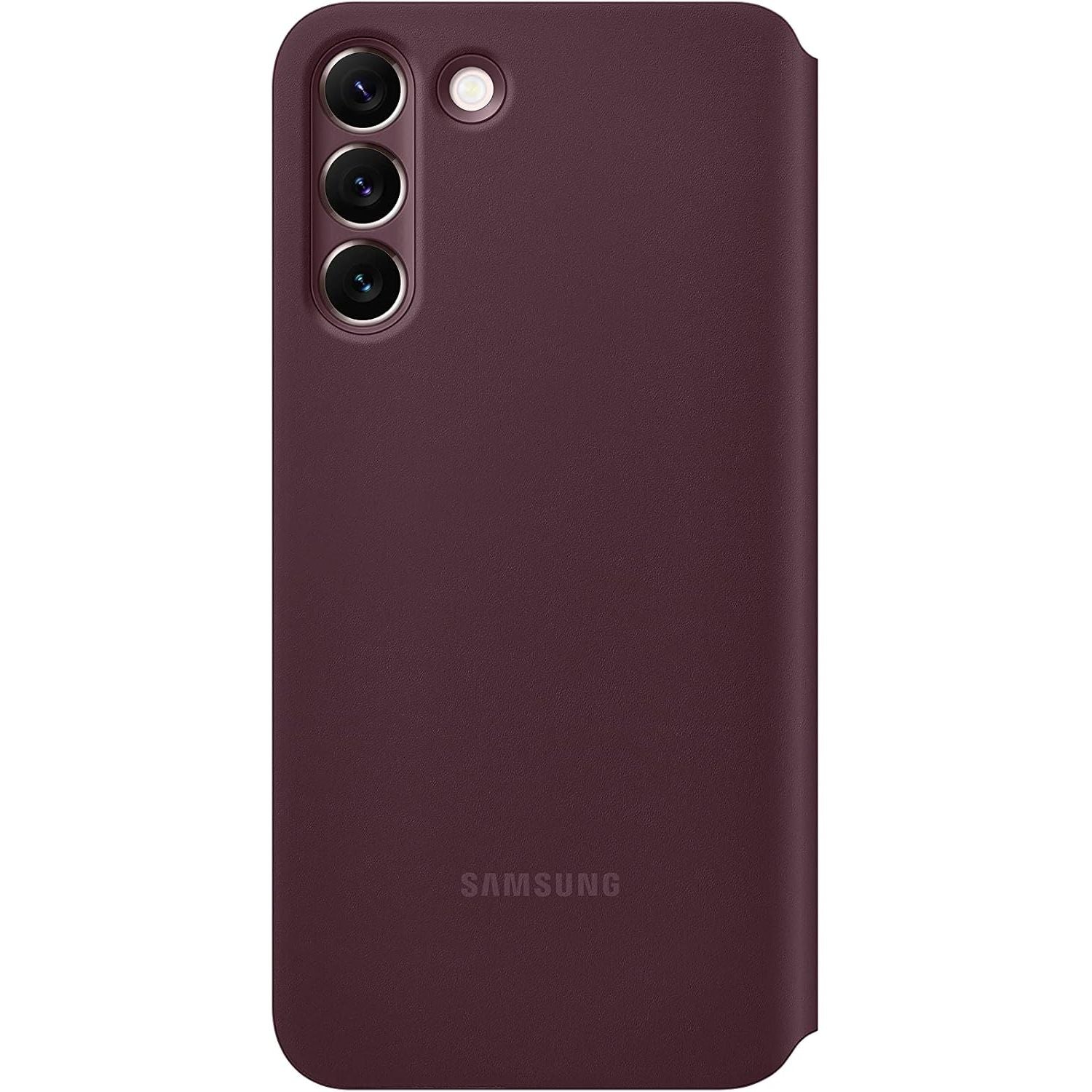 Buy now SAMSUNG Galaxy S22+ S-View Flip Cover, Protective Phone Case, Tap Control, Cutting Edge Design, US Version, Burgundy,EF-ZS906CEEGUS at indiglob india