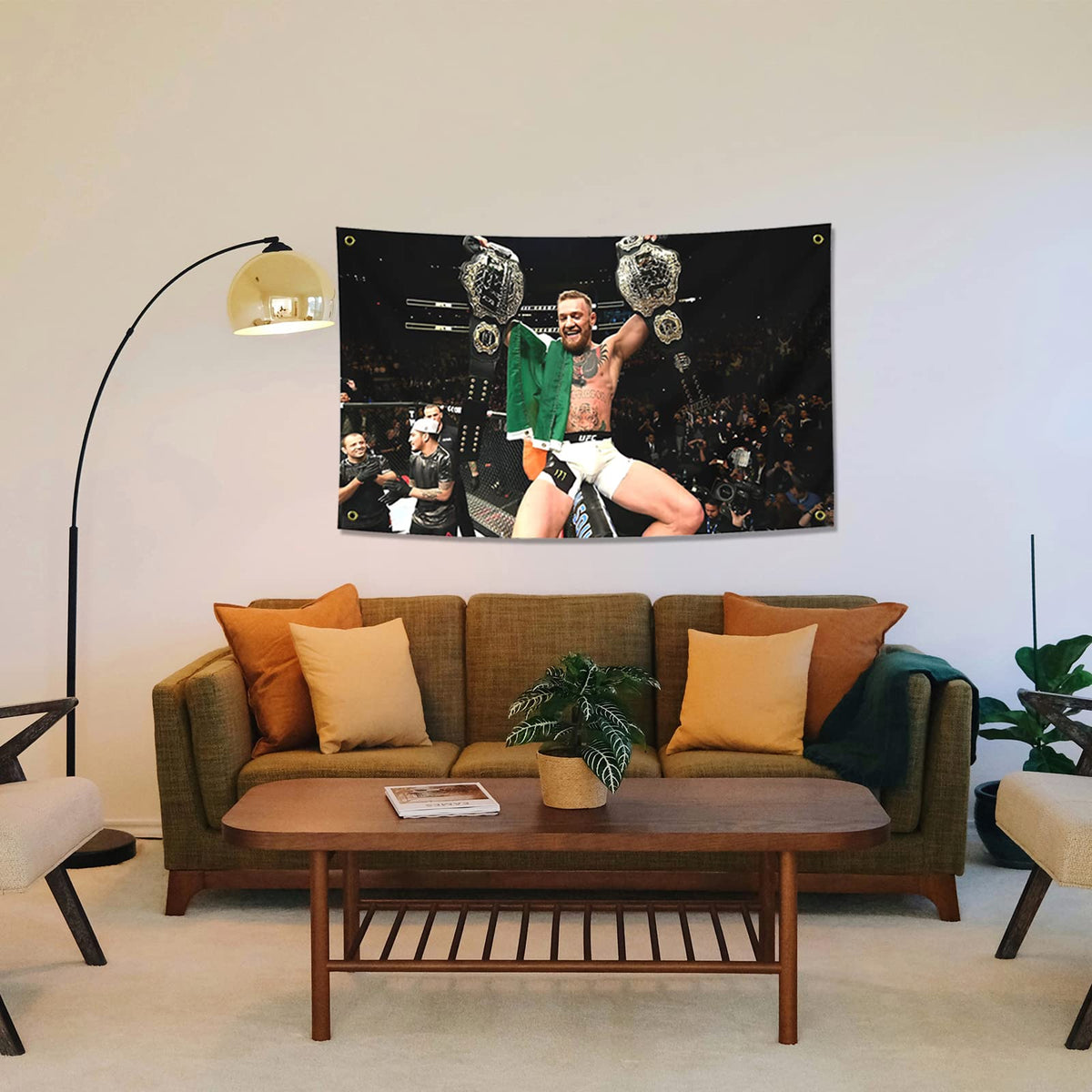 Conor McGregor Boxing Flag Funny Poster Durable Man Cave Wall Flag with Brass Grommets 3x5 Feet Tapestry for College Dorm Room Decor,Outdoor,Bedroom, Parties gifts, travel, filming,events,festivals..