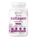 Micro Ingredients Multi Collagen Peptides Pills, 240 Capsules | For Women & Men. Type I, II, III, V, X. Hydrolyzed Collagen Supplement with Biotin, Hyaluronic Acid & Vitamin C. Filler Free.