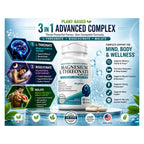 Kappa Nutrition Powered by Magbrain™ Magnesium L-Threonate Plant-Based, 420mg Elemental Magnesium (3 Capsules) from 2,253mg, 120 Vegan Capsules, Brain, Sleep & Muscle Support.