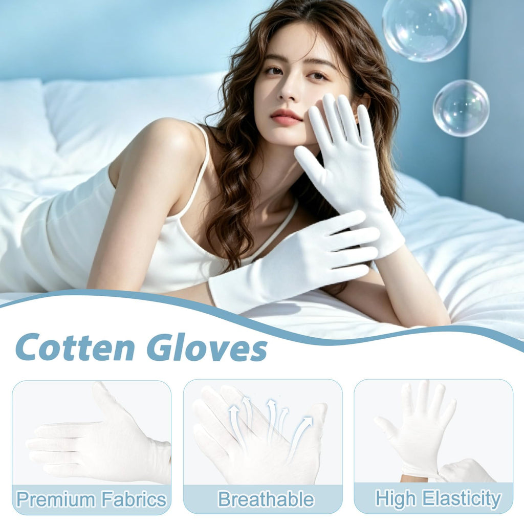 30 Pcs White Cotton Gloves, Unisex, Soft, Stretchable