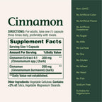 Nature's Bounty Cinnamon Capsules 1500mg, 100 Capsules