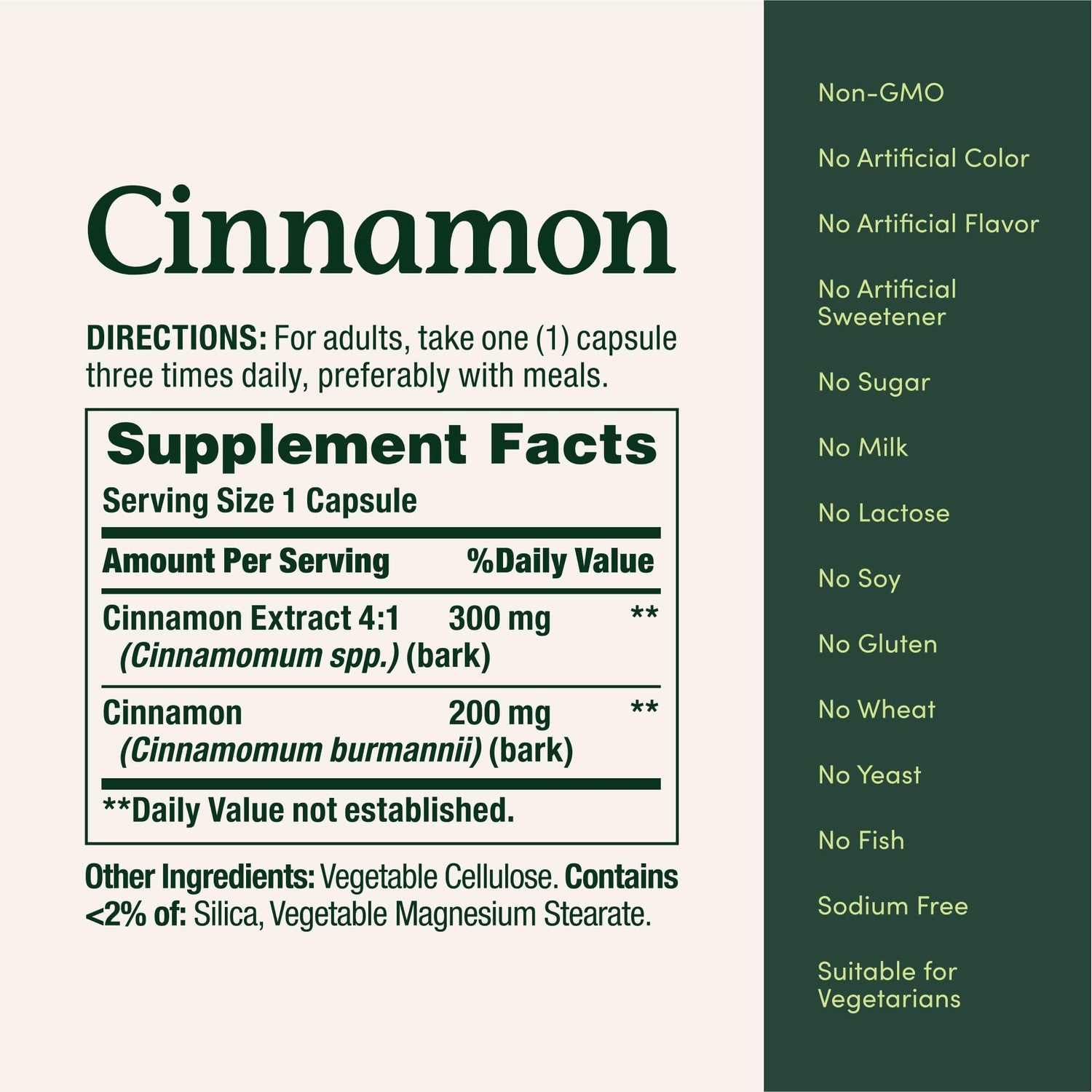 Nature's Bounty Cinnamon Capsules 1500mg, 100 Capsules
