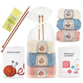 Buy now Thoughtful Stitch Knitting Kit for Beginners Adults & Kid Friendly- Complete Knitting Kit - Learn to Knit Yarn Set with Tutorial Book for Adult Hobbies - 100% Cotton Wool & Bamboo Knitting Needle at indiglob india