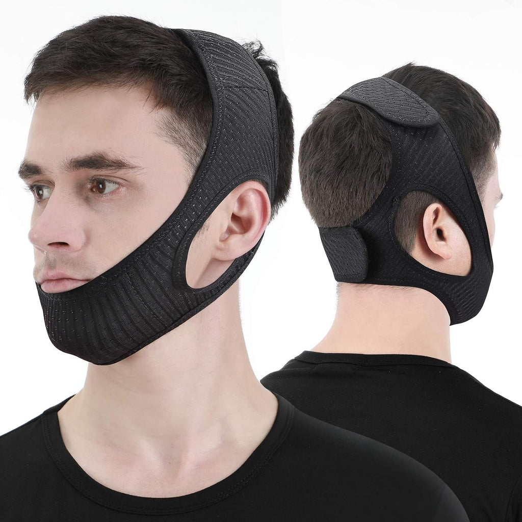 Buy now Chin Straps for Snoring, Anti Snoring Chin Strap Devices, Vosaro Jaw Strap for Sleeping with Men Women Closer, Soft Adjustable and Breathable for User Keep Closed While Sleeping for Snorers Black at indiglob india