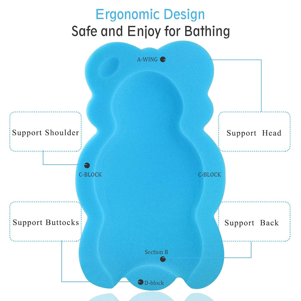 Buy now Baby Bath Cushion Infant Sponge Mat, Toddler & Newborn Bath Pad - Blue at indiglob india
