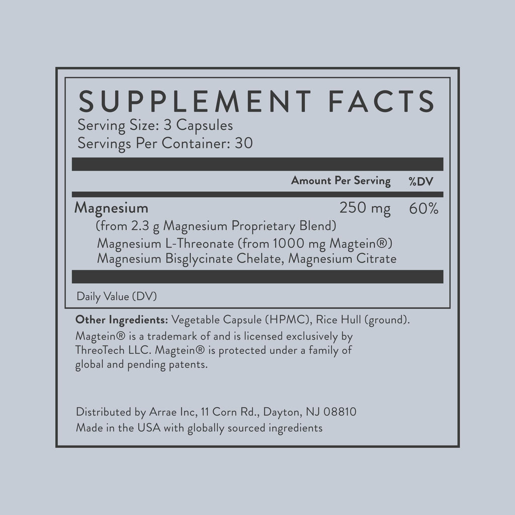 Magnesium Glycinate, Citrate & L-Threonate Complex, 250mg, 90 Capsules