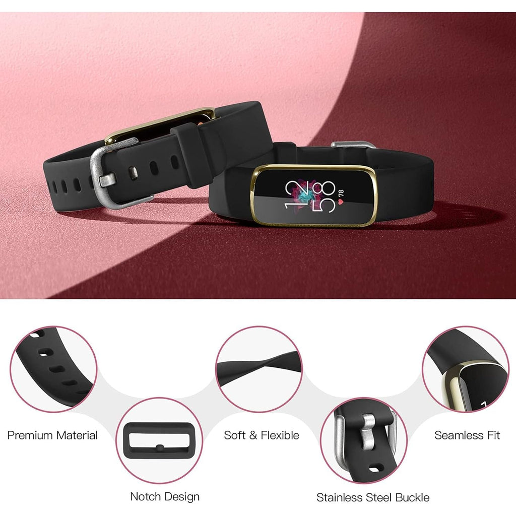 Buy now Maledan 6 Pack Bands Compatible with Fitbit Luxe Bands for Women Men, Soft Silicone Adjustable Waterproof Sport Band Replacement Strap Accessories Wristbands for Luxe Fitness Tracker at indiglob india