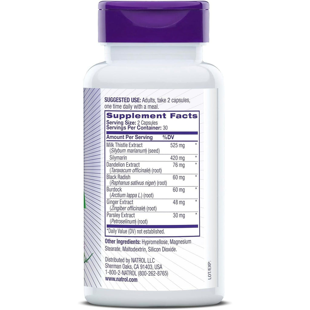 Buy now Natrol Milk Thistle 525 mg per Serving, Dietary Supplement for Digestive Health, Milk Thistle Supplement, 60 Capsules, 30 Day Supply at indiglob india