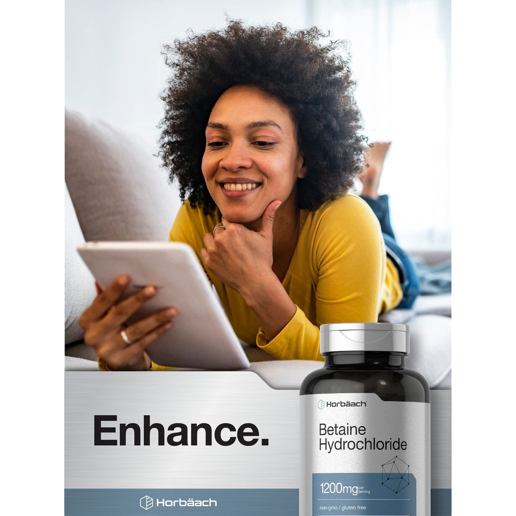 Horbäach Betaine HCl 1200mg | 180 Capsules