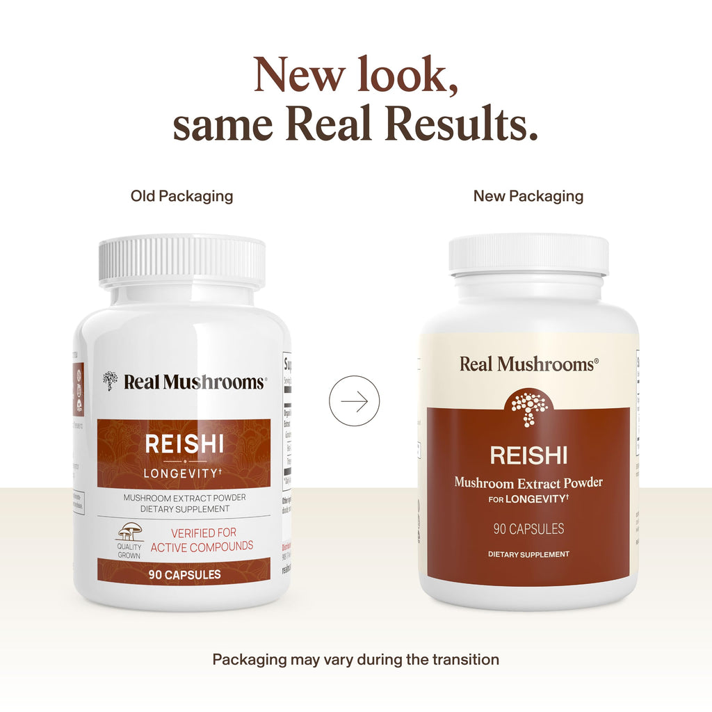 Real Mushrooms Organic Red Reishi Capsules for Wellness, 90ct