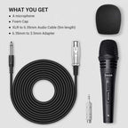Buy now TONOR K1 Vocal Microphone for Singing, Dynamic Handheld Wired Karaoke Mic, Microfono with 5M XLR to 1/4" Cable, Compatible with Amp, Mixer, Suitable for Speech, Karaoke and Outdoor Activities at indiglob india