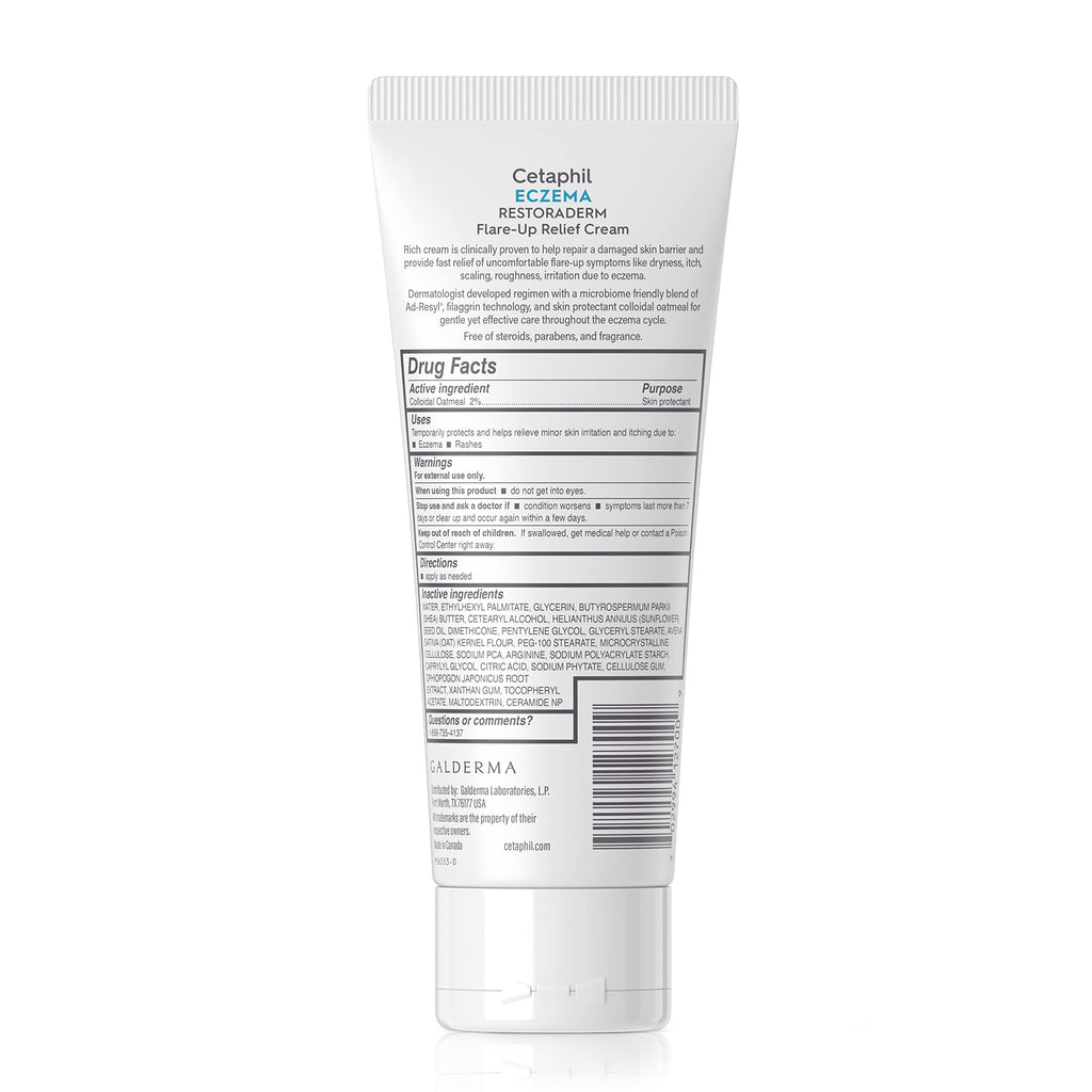 Buy now CETAPHIL ECZEMA RESTORADERM FLARE-UP RELIEF CREAM, For Eczema Prone Skin, 8 oz, Barrier Repair, 48 Hour Hydration, 2% Skin Protectant Colloidal Oatmeal, Steroid Free at indiglob india