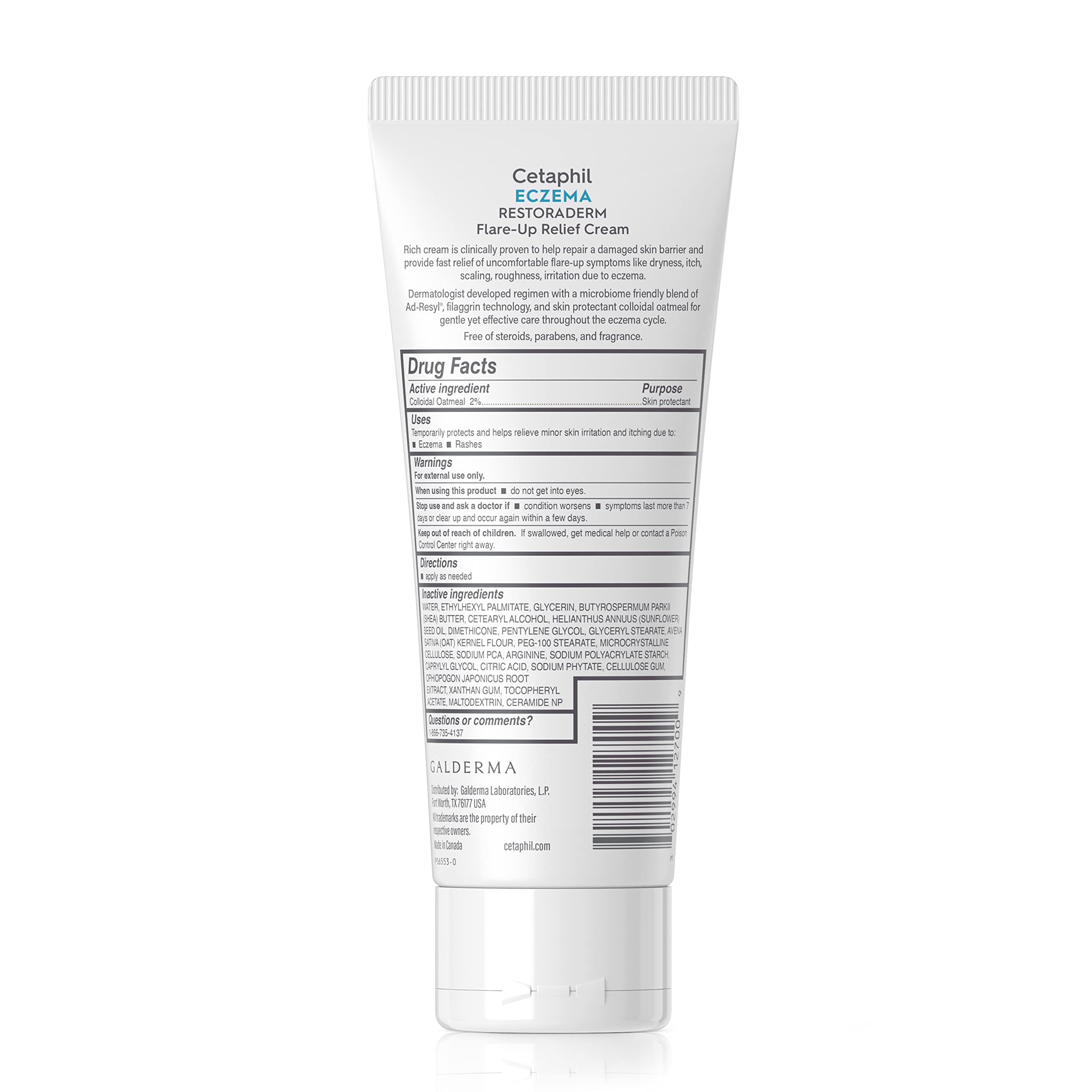 Buy now CETAPHIL ECZEMA RESTORADERM FLARE-UP RELIEF CREAM, For Eczema Prone Skin, 8 oz, Barrier Repair, 48 Hour Hydration, 2% Skin Protectant Colloidal Oatmeal, Steroid Free at indiglob india