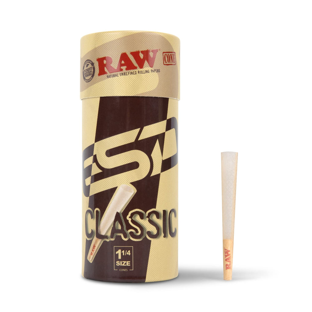 RAW Cones Classic 1-1/4 Size 84mm - 50 Pack - Pre rolls Rolling Papers