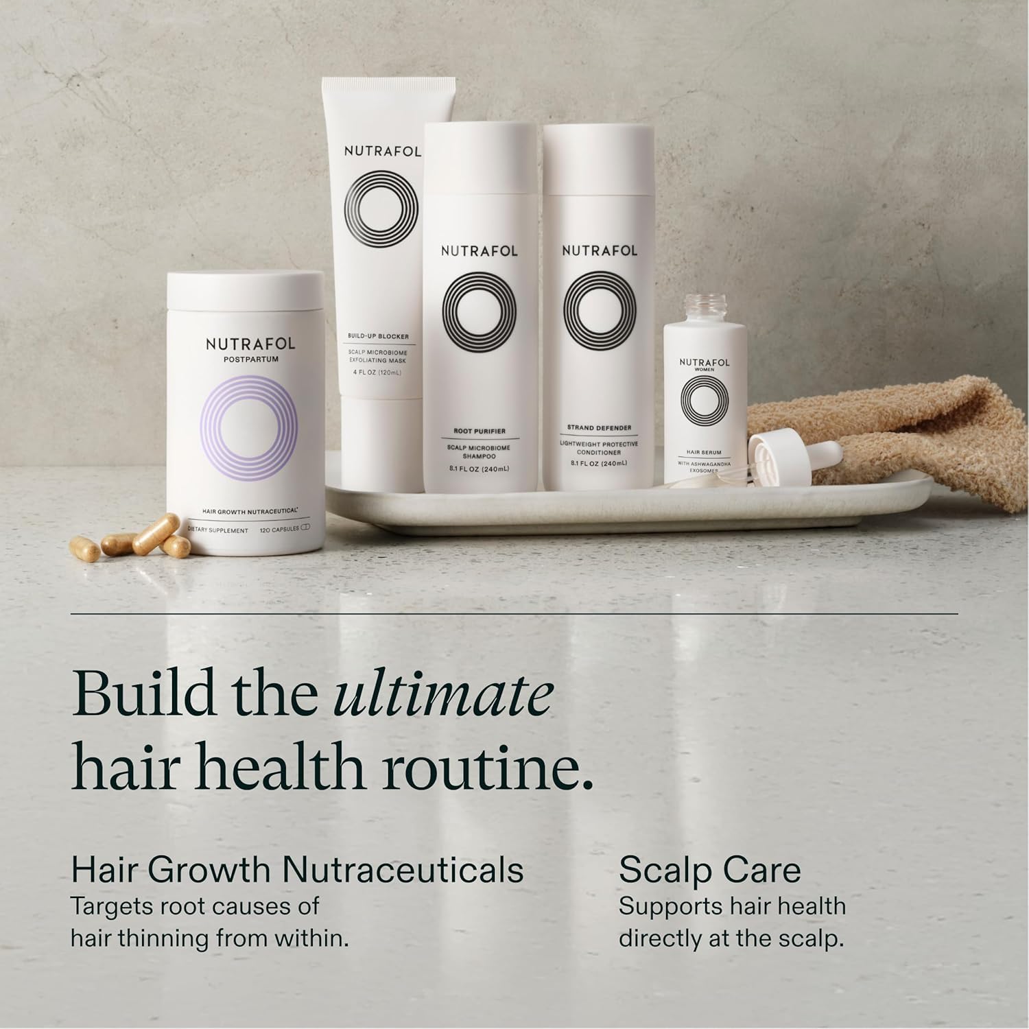 Nutrafol Postpartum Hair Growth Supplements, Clinically Tested for Visibly Thicker Hair and Less Shedding, Breastfeeding-friendly