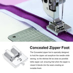 5PCS Invisible Zipper Foot, Invisible & Concealed Zipper Presser Feet for Precise Zipper Installation for All Low ShankSnap on Singer, Brother, Babylock, JanomeSewing Machines