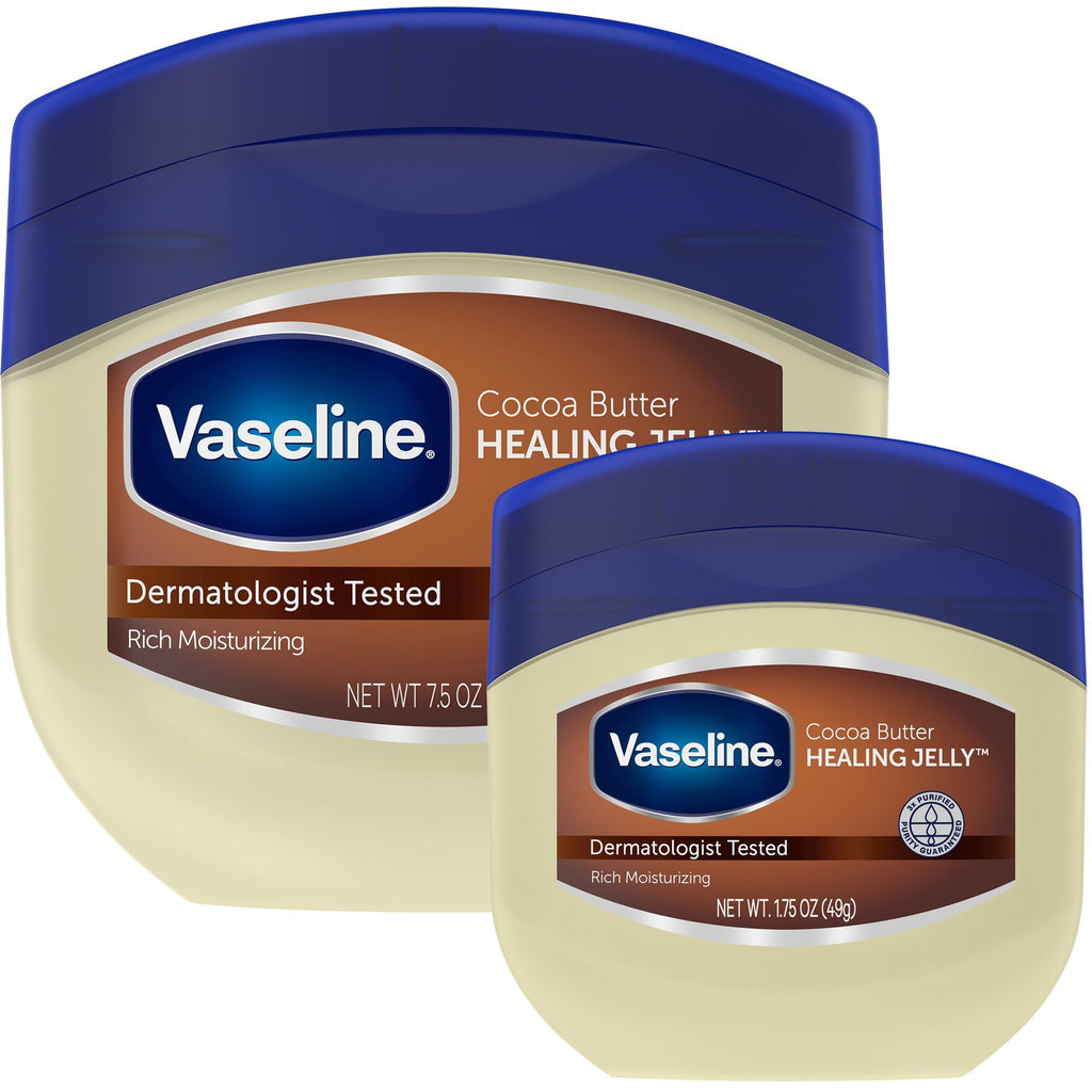 Buy now Vaseline Cocoa Butter Healing Jelly Variety Pack, 2 Sizes (7.5 Oz & 1.75 Oz) â€“ Rich Moisturizing Ointment, Protectant & Moisturizer for Dry Skin at indiglob india