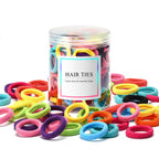 100 Pcs Baby Hair Ties, Cotton Ponytail Holders, No Damage Elastics | Cotton Toddler Hair Ties for Girls and Kids, Multicolor Small Soft No Damage Hair Elastics Ponytail Holders(10Colors)