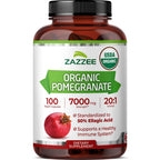 Zazzee USDA Organic Pomegranate 20:1 Extract, 50% Ellagic Acid 100 Capsules | Vegan, 3+ Month Supply, Punica Granatum, Antioxidant, Immune & Polyphenol Support, All-Natural, Non-GMO, Made in the USA