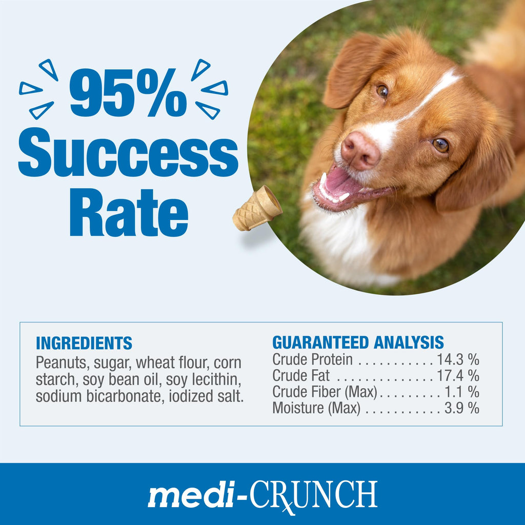 Medi-Crunch Dog Pill Treats for Medication, Peanut Butter, 30 Count