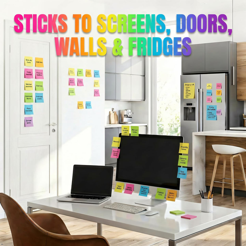 (16 Pads) Sticky Notes 3x3, Self-Stick Pads Bright Colors Sticky Note
