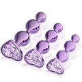 3 Pcs Lightweight Alloy Anal Beads Training Sets Butt Plugs, Hearted Bases